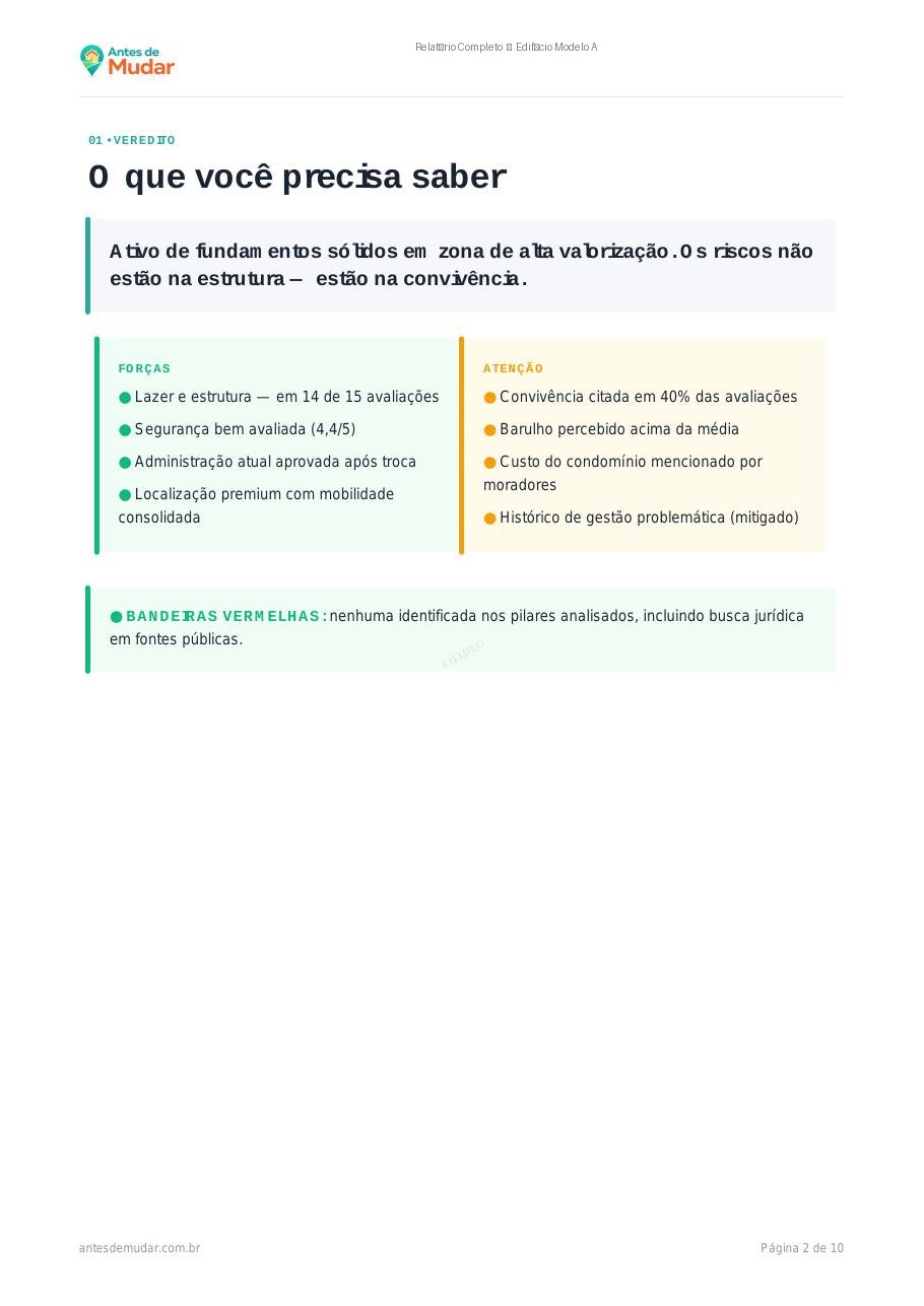 Score e indicadores do exemplo Completa